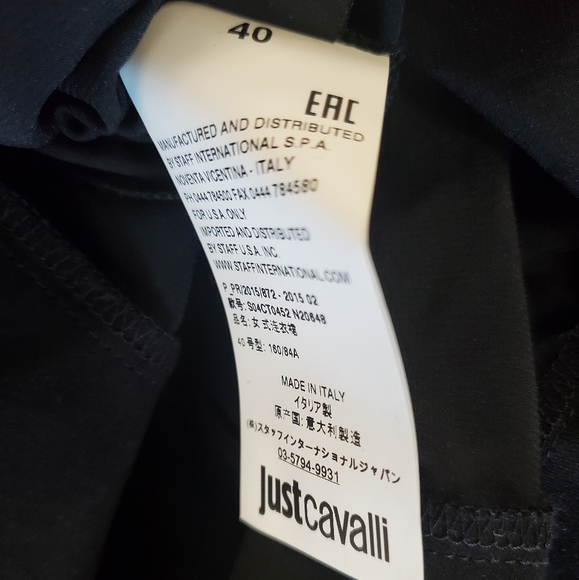 Just Cavalli Black Floral Embroidered Dress sz 40 - Picture 13 of 13